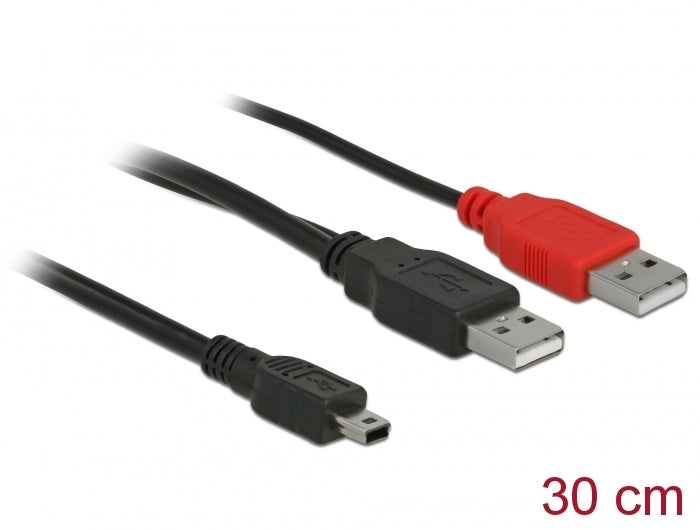 Delock 83178 Cable 2 X Usb 2.0-A Male > Usb Mini 5-Pin