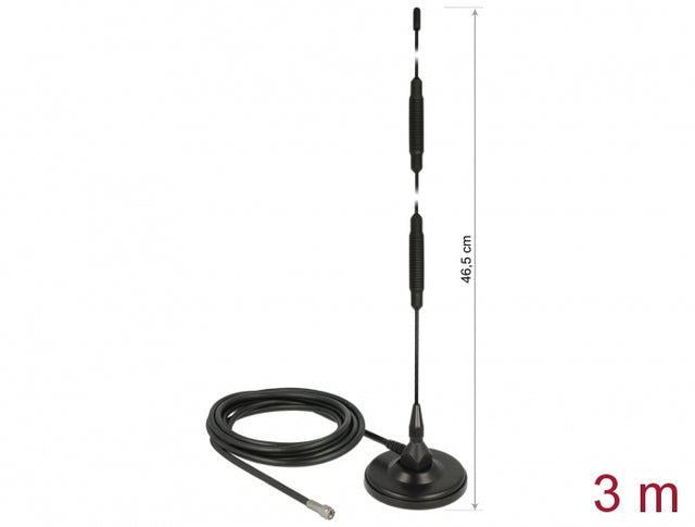 Delock 12428 Lte Antenna Sma Plug 7 Dbi Fixed Omnidirectional With Base