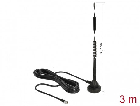 Delock 12427 Lte Antenna Sma Plug 5 Dbi 33.7 Cm Fixed Omnidirectional With Base