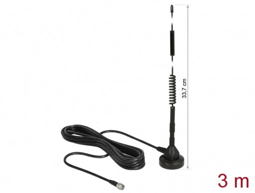 Delock 12427 Lte Antenna Sma Plug 5 Dbi 33.7 Cm Fixed Omnidirectional With Base