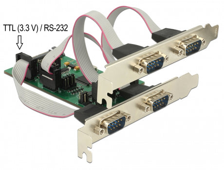 Delock 62922 Pci Express X1 Card To 3 X Serial Rs-232 + Ttl 3.3 V / Rs-232