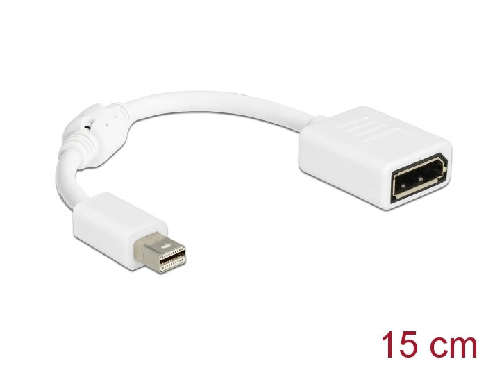 Delock 65427 Adapter Mini Displayport Male To Displayport Female 8K White