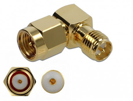 Delock 89955 Adapter Sma Plug To Rp-Sma Jack 90° 10 Ghz