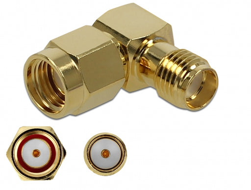 Delock 89978 Adapter Rp-Sma Plug To Sma Jack 90° 10 Ghz