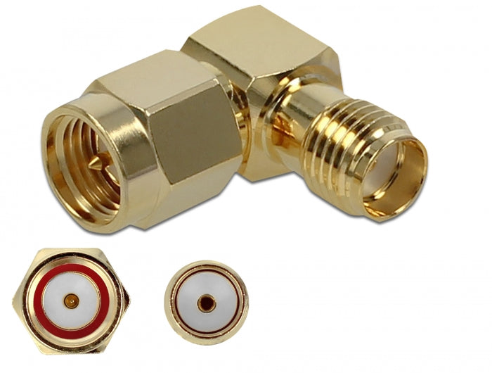 Delock 89979 Adapter Sma Plug To Sma Jack 90° 10 Ghz