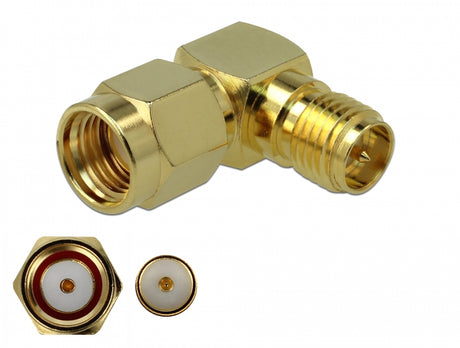 Delock 89968 Adapter Rp-Sma Plug To Rp-Sma Jack 90° 3 Ghz