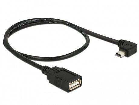 Delock 83356 Cable Usb Mini Male Angled > Usb 2.0-A Female Otg 50 Cm