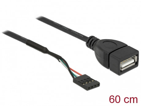 Delock 85671 Cable Usb 2.0 Pin Header Female To 1 X Usb 2.0 Type-A Female 60 Cm