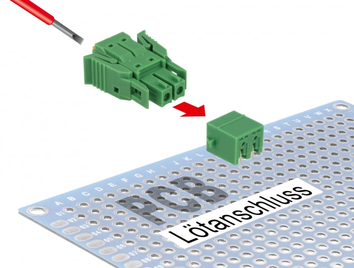 Delock 65952 Terminal Block Set For Pcb 2 Pin 3.81 Mm Pitch Horizontal