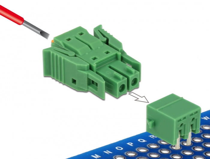 Delock 65952 Terminal Block Set For Pcb 2 Pin 3.81 Mm Pitch Horizontal