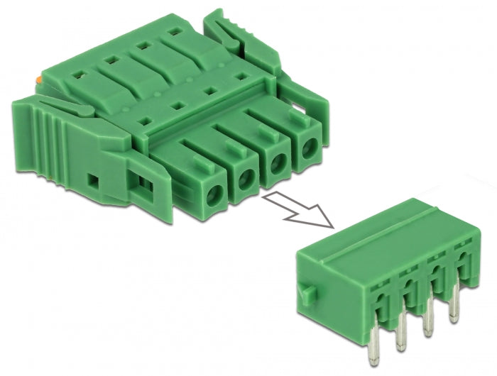 Delock 65954 Terminal Block Set For Pcb 4 Pin 3.81 Mm Pitch Horizontal