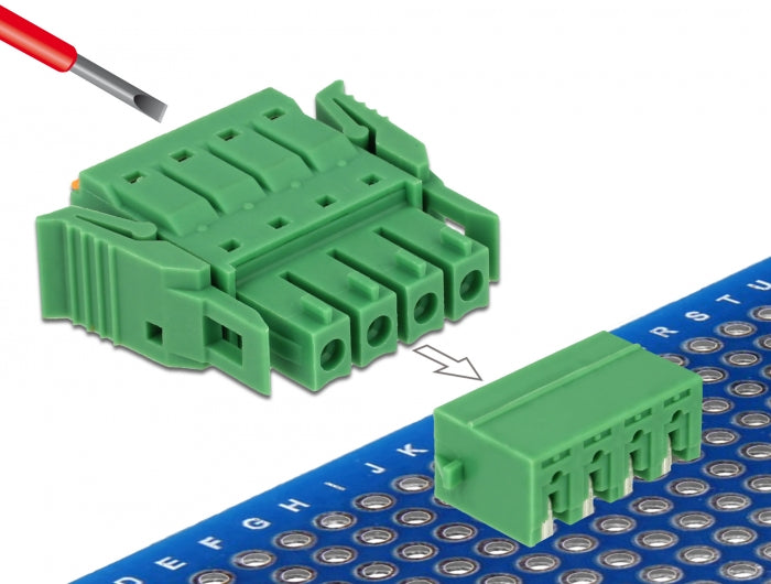 Delock 65954 Terminal Block Set For Pcb 4 Pin 3.81 Mm Pitch Horizontal