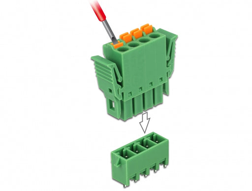 Delock 65970 Terminal Block Set For Pcb 4 Pin 3.81 Mm Pitch Vertical