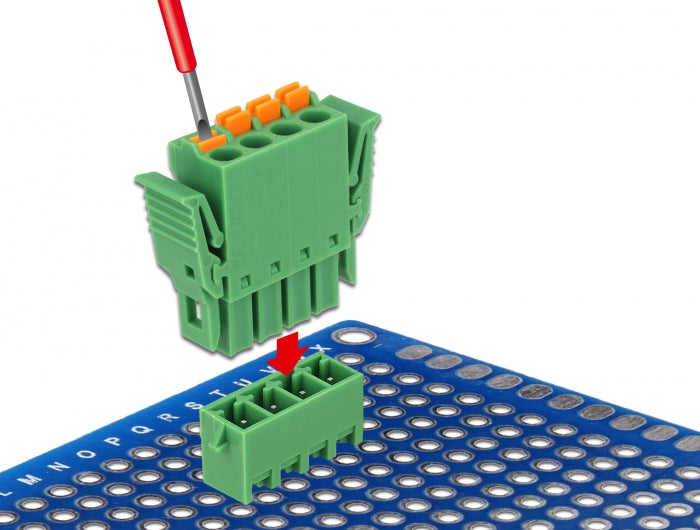 Delock 65970 Terminal Block Set For Pcb 4 Pin 3.81 Mm Pitch Vertical