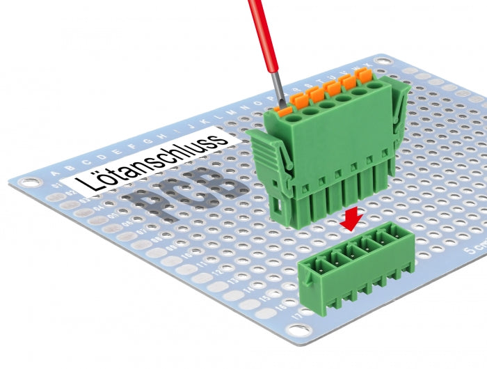 Delock 65972 Terminal Block Set For Pcb 6 Pin 3.81 Mm Pitch Vertical