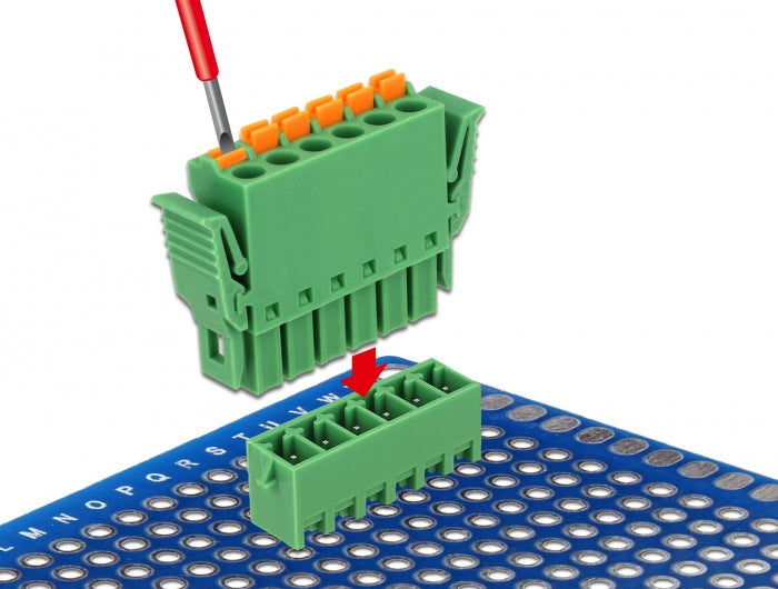 Delock 65972 Terminal Block Set For Pcb 6 Pin 3.81 Mm Pitch Vertical