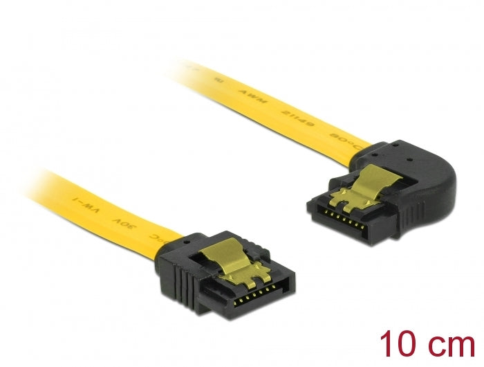 Delock 83957 Sata 6 Gb/S Cable Straight To Left Angled 10 Cm Yellow