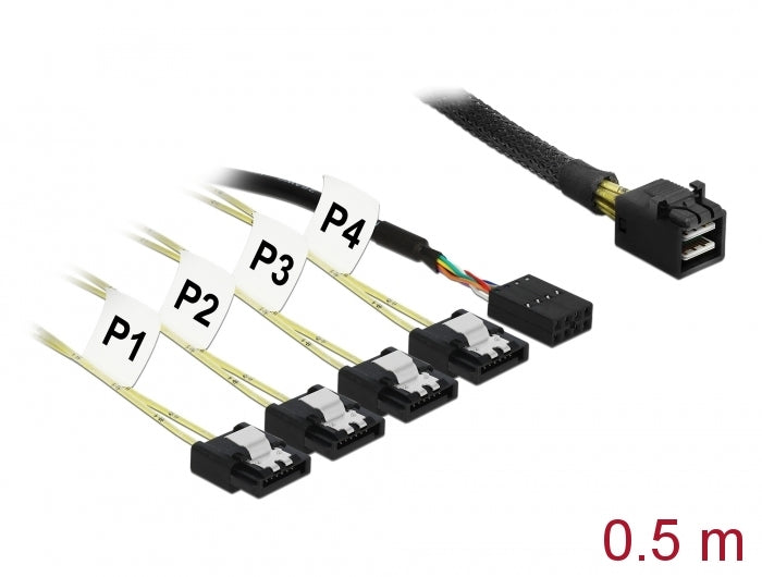 Delock 83320 Cable Mini Sas Hd Sff-8643 > 4 X Sata 7 Pin Reverse