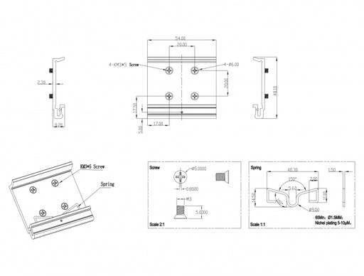 Delock 65992 Aluminium Mounting Clip For Din Rail (4 Mounting Holes)