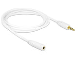 Delock 83767 Stereo Jack Extension Cable 3.5 Mm 3 Pin Male > Female 2 M White