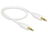 Delock 83743 Stereo Jack Cable 3.5 Mm 3 Pin Male > Male 0.5 M White