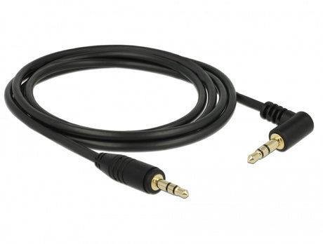 Delock 83756 Stereo Jack Cable 3.5 Mm 3 Pin Male > Male Angled 2 M Black