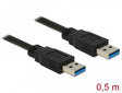 Delock 85059 Cable Usb 3.0 Type-A Male > Usb 3.0 Type-A Male 0.5 M Black