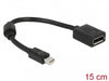 Delock 65554 Adapter Mini Displayport Male To Displayport Female 8K Black