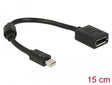 Delock 65554 Adapter Mini Displayport Male To Displayport Female 8K Black