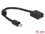 Delock 65554 Adapter Mini Displayport Male To Displayport Female 8K Black