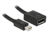 Delock 65554 Adapter Mini Displayport Male To Displayport Female 8K Black