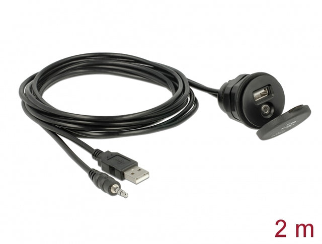 Delock 85719 Cable Usb Type A Male + 3.5 Mm 4 Pin Stereo Jack Male