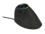 Delock 12597 Ergonomic Usb Mouse Vertical - Rgb Illumination