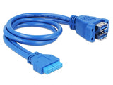 Delock 82942 Cable Usb 3.0 Pin Header Female To 2 X Usb 3.0-A Female Stacked