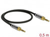 Delock 85784 Stereo Jack Cable 3.5 Mm 3 Pin Male To Male With Screw Adapter