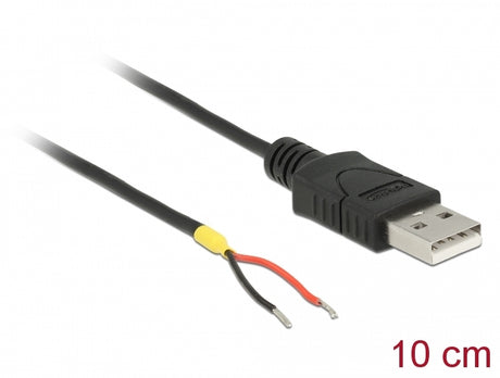 Delock 85250 Cable Usb 2.0 Type-A Male > 2 X Open Wires Power 10 Cm Raspberry