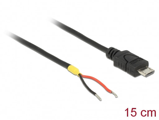 Delock 85306 Cable Usb 2.0 Micro-B Male > 2 X Open Wires Power 15 Cm Raspberry