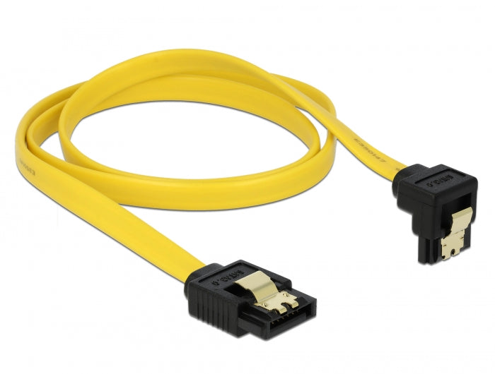 Delock 82482 Sata 3 Gb/S Cable Straight To Downwards Angled 70 Cm Yellow