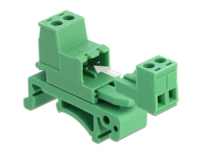 Delock 66078 Terminal Block Set For Din Rail 2 Pin With Pitch 5.08 Mm Angled