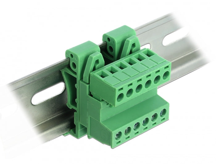 Delock 66080 Terminal Block Set For Din Rail 6 Pin With Pitch 5.08 Mm Angled