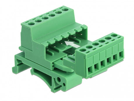 Delock 66080 Terminal Block Set For Din Rail 6 Pin With Pitch 5.08 Mm Angled