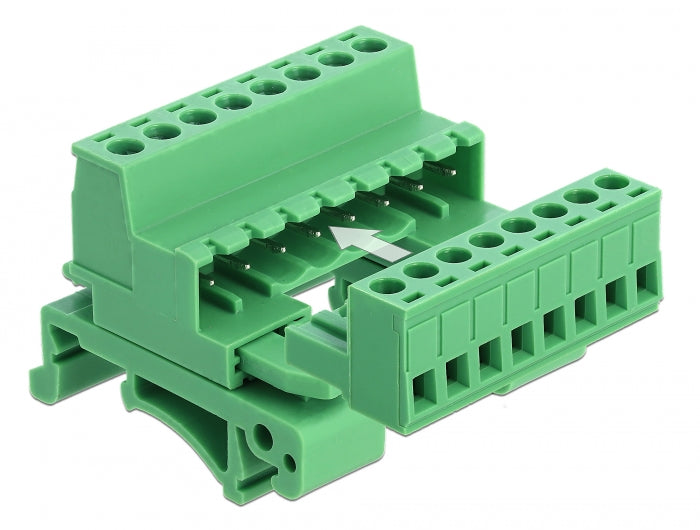 Delock 66081 Terminal Block Set For Din Rail 8 Pin With Pitch 5.08 Mm Angled