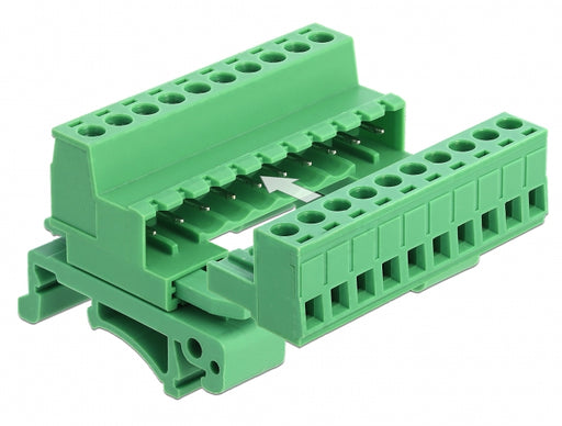 Delock 66082 Terminal Block Set For Din Rail 10 Pin With Pitch 5.08 Mm Angled