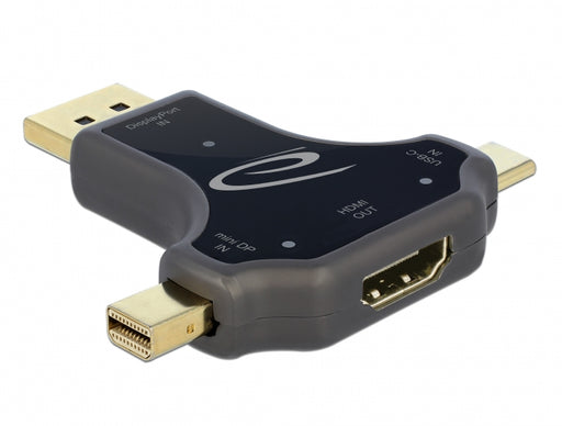 Delock 64060 3 In 1 Monitor Adapter With Usb-C / Displayport / Mini Displayport