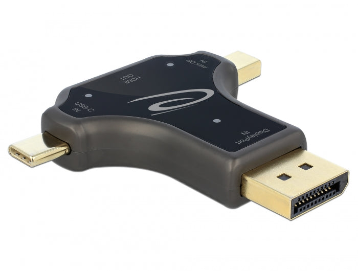 Delock 64060 3 In 1 Monitor Adapter With Usb-C / Displayport / Mini Displayport