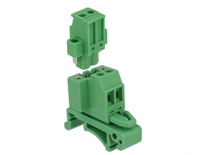 Delock 65931 Terminal Block Set For Din Rail 2 Pin With Screw Lock