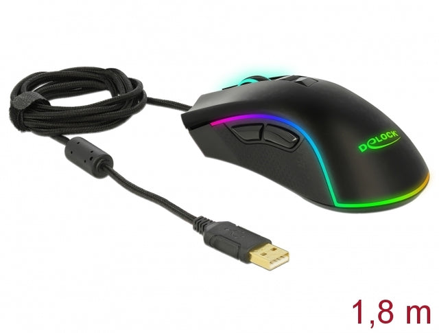 Delock 12670 Optical 7-Button Usb Gaming Mouse - Right Hander