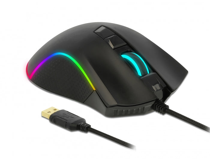 Delock 12670 Optical 7-Button Usb Gaming Mouse - Right Hander