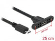 Delock 85245 Cable Usb 2.0 Micro-B Female Panel-Mount > Usb 2.0 Micro-B Male