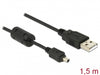 Delock 82113 Camera Cable Usb-B Mini 4 Pin Male To Usb-A 1,5 M Male